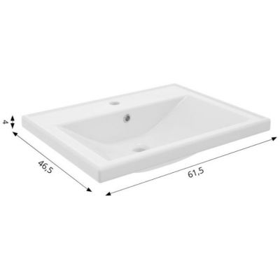 Defra Nanu umywalka 61x46 cm prostokątna meblowa biała 1032