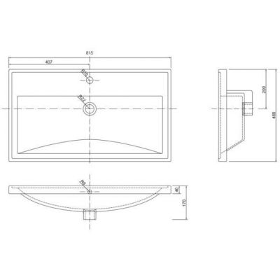 Defra Nanu umywalka 81x46 cm prostokątna meblowa biała 1034