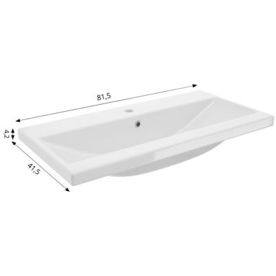 Defra Go umywalka 81x41 cm prostokątna meblowa biała 1054