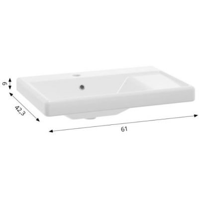 Defra Bonito umywalka 61x42,3 cm prostokątna meblowa biała 1072