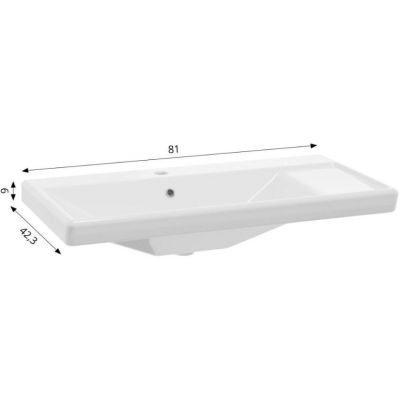 Defra Bonito umywalka 81x42,3 cm prostokątna meblowa biała 1074
