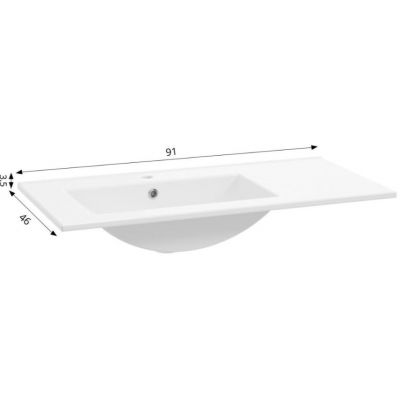 Defra Plan umywalka 91x46 cm prostokątna meblowa biała 1725
