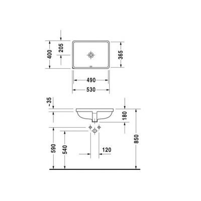 Duravit Starck 3 umywalka 49x36,5 cm podblatowa 03054900221