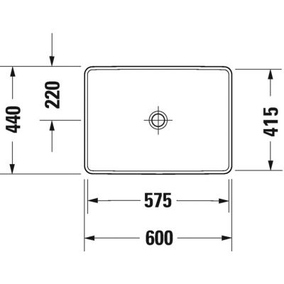 Duravit D-Neo umywalka 60x44 cm wpuszczana prostokątna WonderGliss biała 03586000791