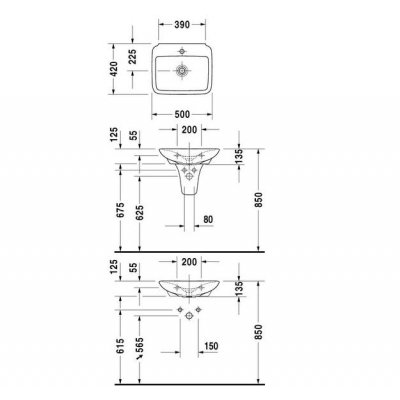 Duravit PuraVida umywalka 50x42 cm mała WonderGliss 07205000001