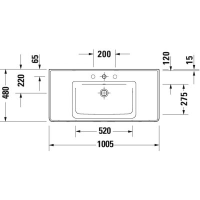 Duravit D-Neo umywalka 100,5x48 cm meblowa biała 2367100000