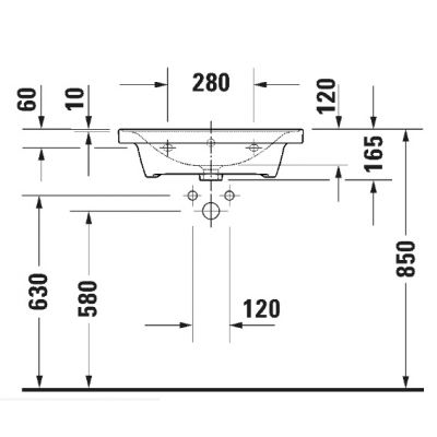 Duravit D-Neo umywalka 60x48 cm prostokątna meblowa biała 2367600060