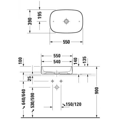 Duravit Zencha umywalka 55x39 cm owalna nablatowa biały półmat 23735532791