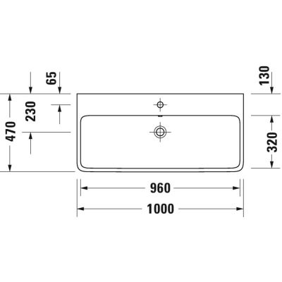 Duravit Qatego umywalka 100x47 cm meblowa prostokątna biały połysk 2382100000