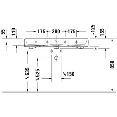 Duravit Qatego umywalka 100x47 cm meblowa prostokątna biały połysk 2382100000