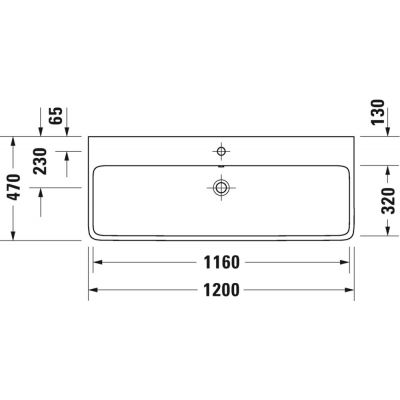 Duravit Qatego umywalka 120x47 cm meblowa prostokątna biały połysk 2382120000