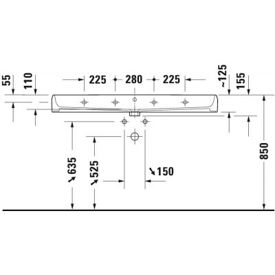 Duravit Qatego umywalka 120x47 cm meblowa prostokątna biały połysk 2382120000