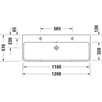 Duravit Qatego umywalka 120x47 cm meblowa prostokątna biały połysk 2382120024