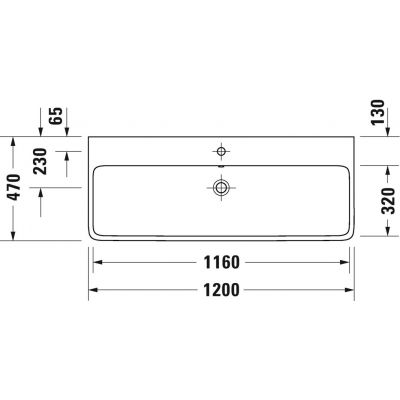 Duravit Qatego umywalka 120x47 cm meblowa prostokątna HygieneGlaze biały połysk 2382122000