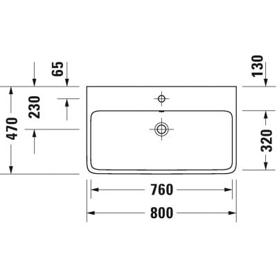 Duravit Qatego umywalka 80x47 cm meblowa prostokątna biały połysk 2382800000