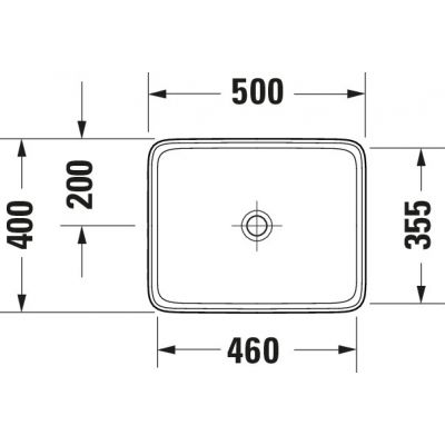 Duravit Qatego umywalka 50x40 cm prostokątna nablatowa biała 2383500079