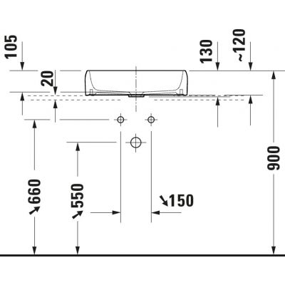 Duravit Qatego umywalka 50x40 cm prostokątna nablatowa biała 2383500079