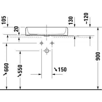 Duravit Qatego umywalka 60x40 cm meblowa prostokątna biały połysk 2384600079