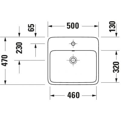 Duravit Qatego umywalka 50x47 cm prostokątna nablatowa biała 2385500027