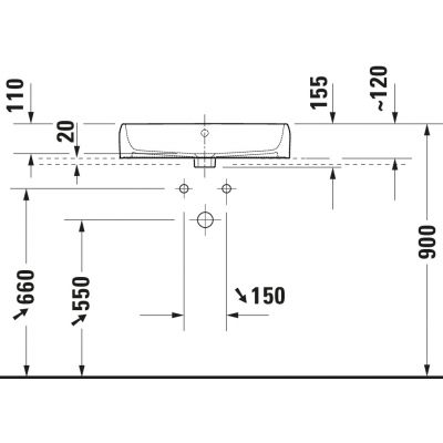 Duravit Qatego umywalka 60x47 cm prostokątna nablatowa biała 2385600027