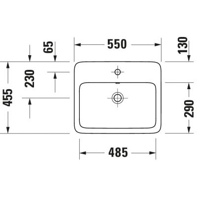 Duravit Qatego umywalka 55x45,5 cm prostokątna wpuszczana biała 2396550027