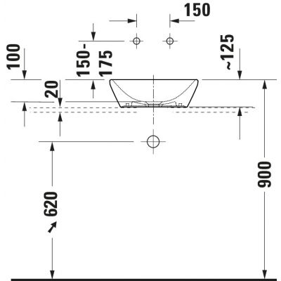 Duravit D-Neo umywalka 40x40 cm kwadratowa nablatowa biała 2397400070