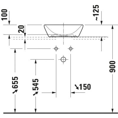 Duravit D-Neo umywalka 40x40 cm kwadratowa nablatowa biała 2397400070