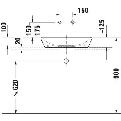 Duravit D-Neo umywalka 60x40 cm prostokątna nablatowa biała 2397600070