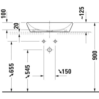 Duravit D-Neo umywalka 60x40 cm prostokątna nablatowa biała 2397600070