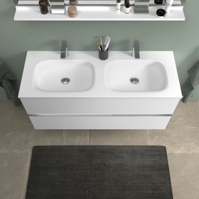 Duravit Sivida umywalka 129x48,5 cm prostokątna meblowa-podwójna biała 2650043200