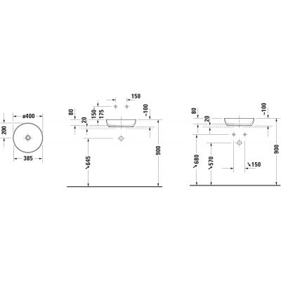 Duravit Sivida umywalka z konsolą 128 cm zieloną 268015FH00