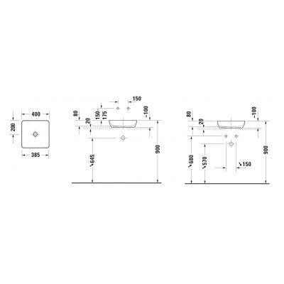 Duravit Sivida umywalka z konsolą 88 cm szarą 268018FI00