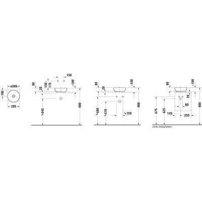 Duravit Sivida umywalka 30x30 cm okrągła nablatowa biała-zielona 266002FH00