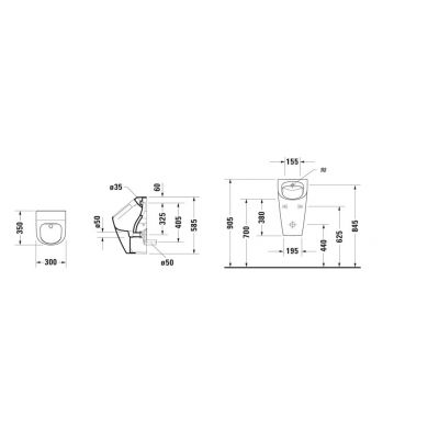 Duravit ME by Starck pisuar biały 280930AA00