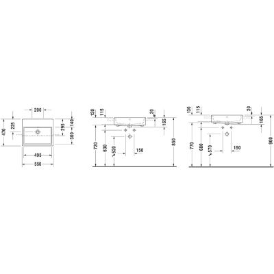 Duravit Vero Air umywalka 55x47 cm prostokątna biała 03825500601