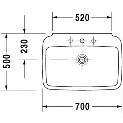 Duravit PuraVida umywalka 70x50 cm ścienna 2700700000