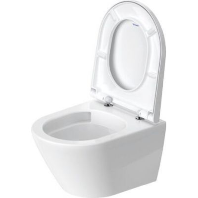 Zestaw Duravit D-Neo Compact miska WC wisząca Rimless WonderGliss z deską wolnoopadającą biała (25880900001, 0021690000)