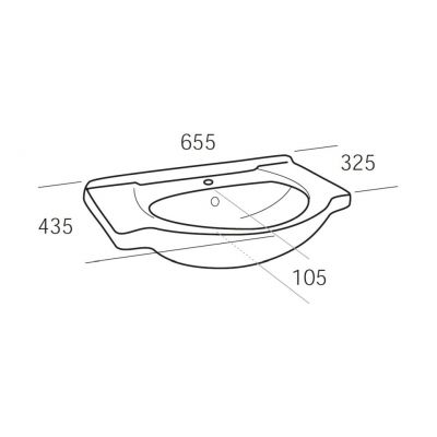 Elita Bahama umywalka 65 cm meblowa biała 145465N