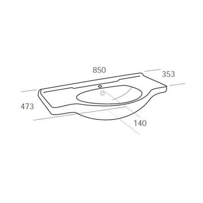 Elita Bahama umywalka 85 cm meblowa biała 145485