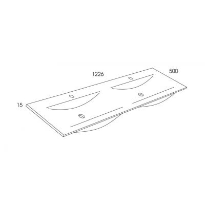 Elita Vetro umywalka 120 cm meblowa szklana czarna 145950