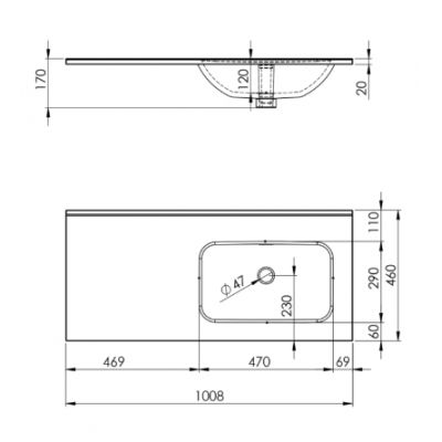 Elita Skappa umywalka 100,8x46 cm prostokątna meblowa-z blatem biała RE041002068060