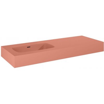 Elita Dimple umywalka 121x46 cm ścienna prostokątna lewa terra pink mat 168875