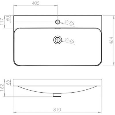 Elita Soft umywalka 81x46,4 cm prostokątna meblowa biała RE040080118060