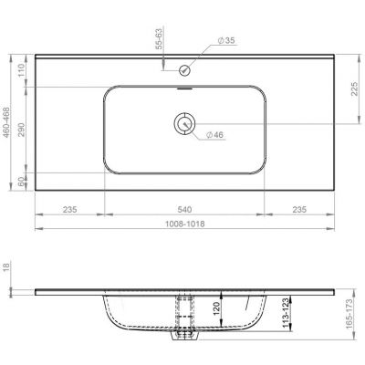 Elita Skappa umywalka 101,5x46,6 cm prostokątna meblowa biała RE041003068060
