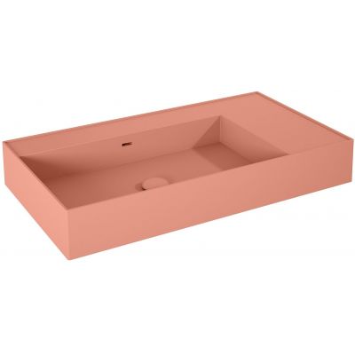 Elita Level umywalka 80,5x45,5 cm prostokątna ścienna lewa terra pink matt RE041461176600