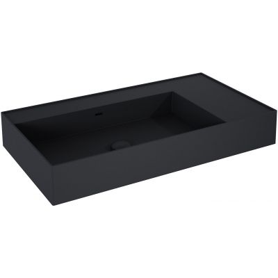 Elita Level umywalka 80,5x45,5 cm prostokątna ścienna lewa black matt RE041461177160