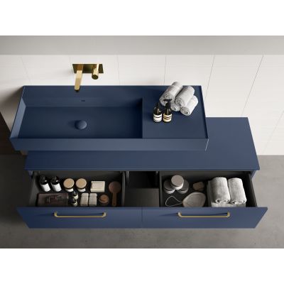 Elita Level umywalka 120,5x45,5 cm prostokątna ścienna lewa navy blue matt RE041461197030