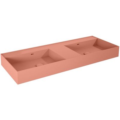 Elita Level umywalka 120,5x45,5 cm prostokątna ścienna podwójna terra pink matt RE041461206600