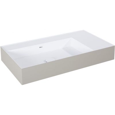 Elita Level umywalka 80,5x45,5 cm prostokątna ścienna lewa white/fume matt RE041461216190