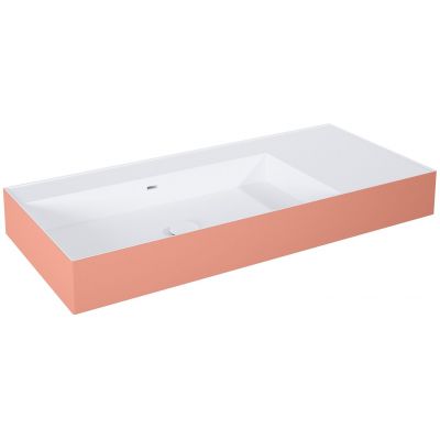 Elita Level umywalka 100,5x45,5 cm prostokątna ścienna lewa white/terra pink matt RE041461226020